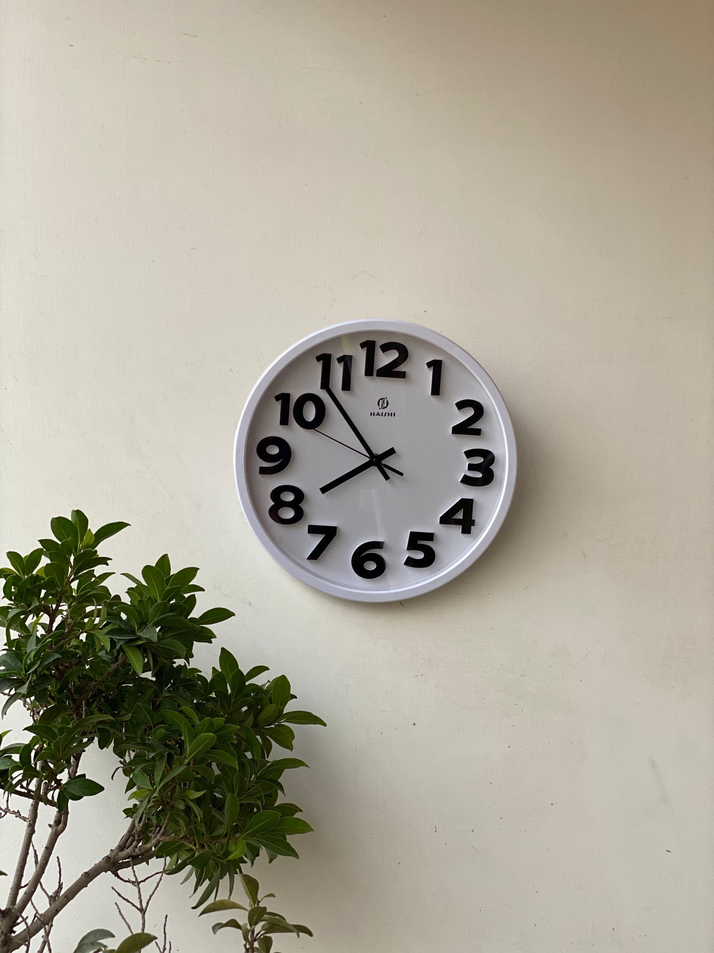 White Bold Text Wall Clock CS-021