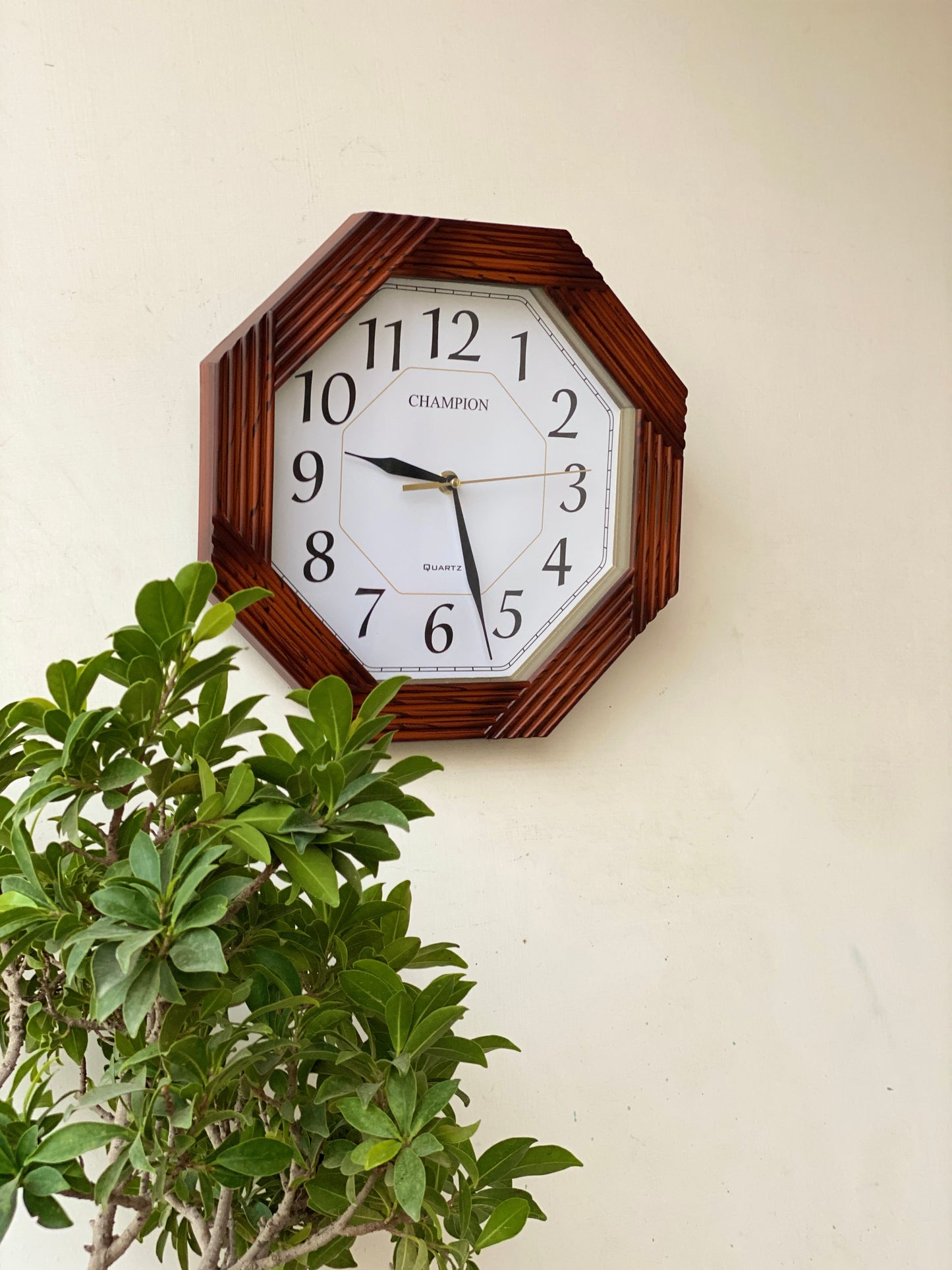 Champion Octagonal Wooden Wall Clock CS-015