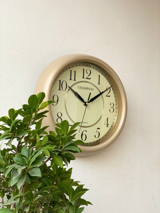 Champion Beige Round Wall Clock