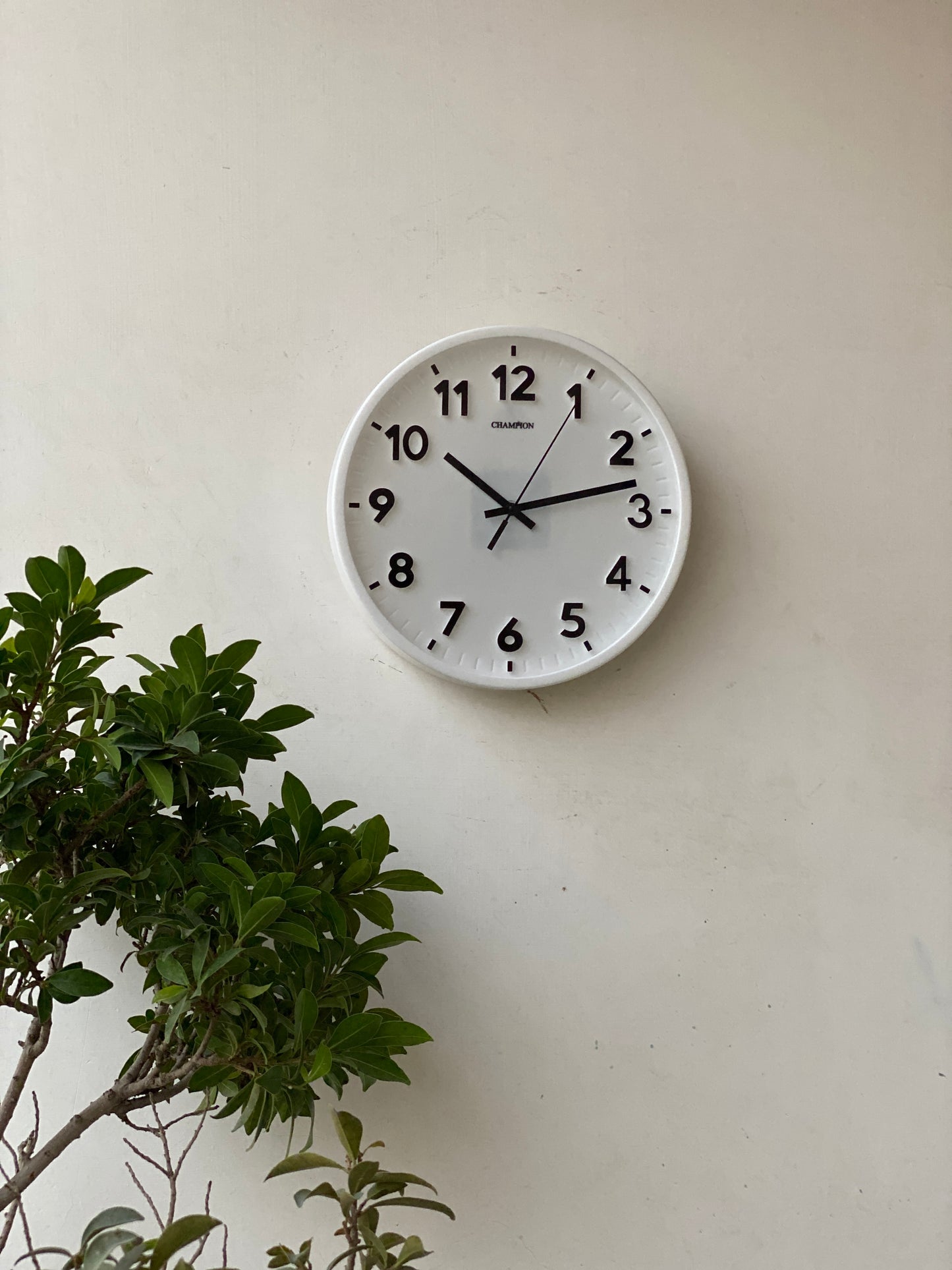 White Bold Text Wall Clock CS-021