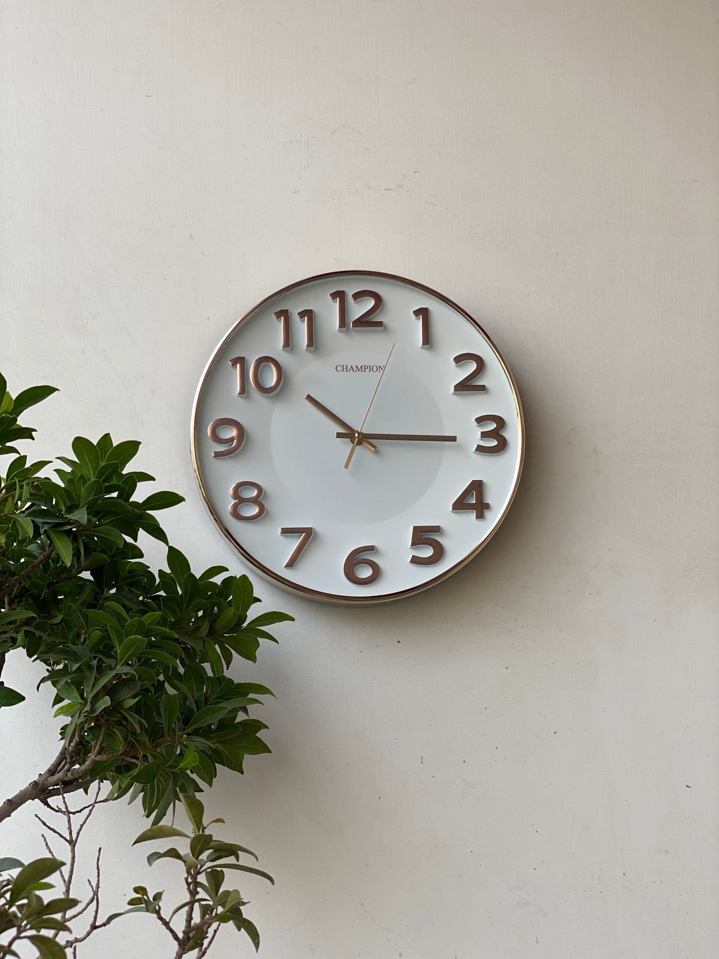 White Gold Accent Wall Clock CS-022